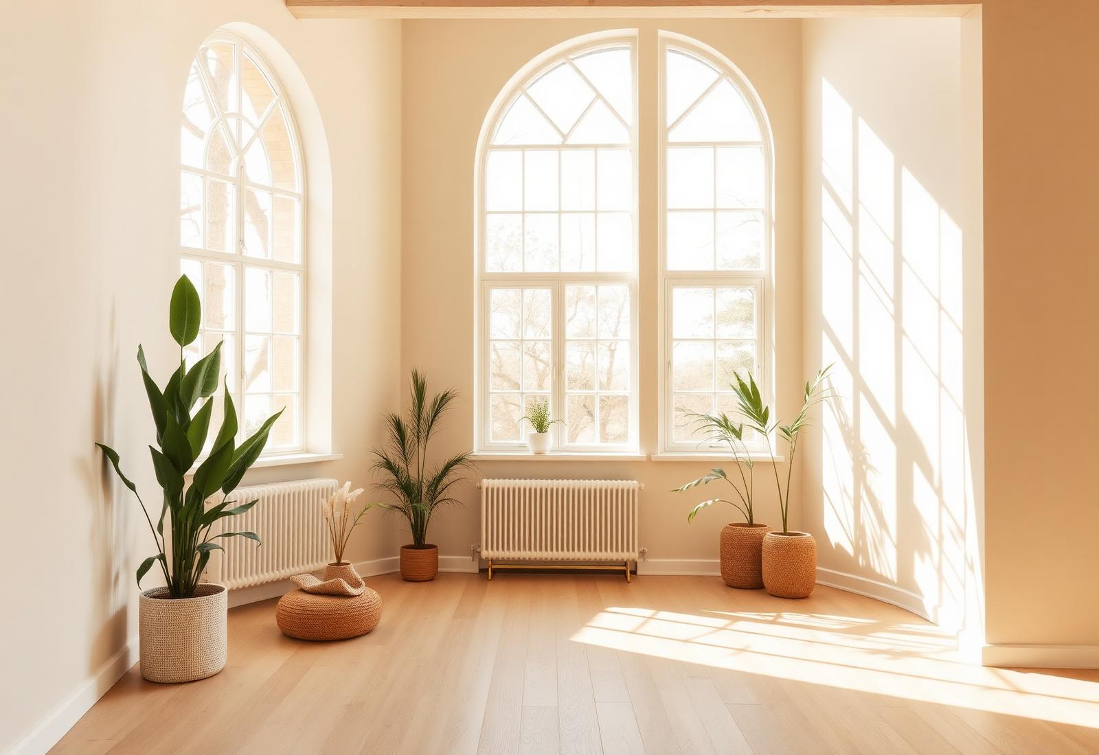 Salle de yoga lumineuse au Studio Aube